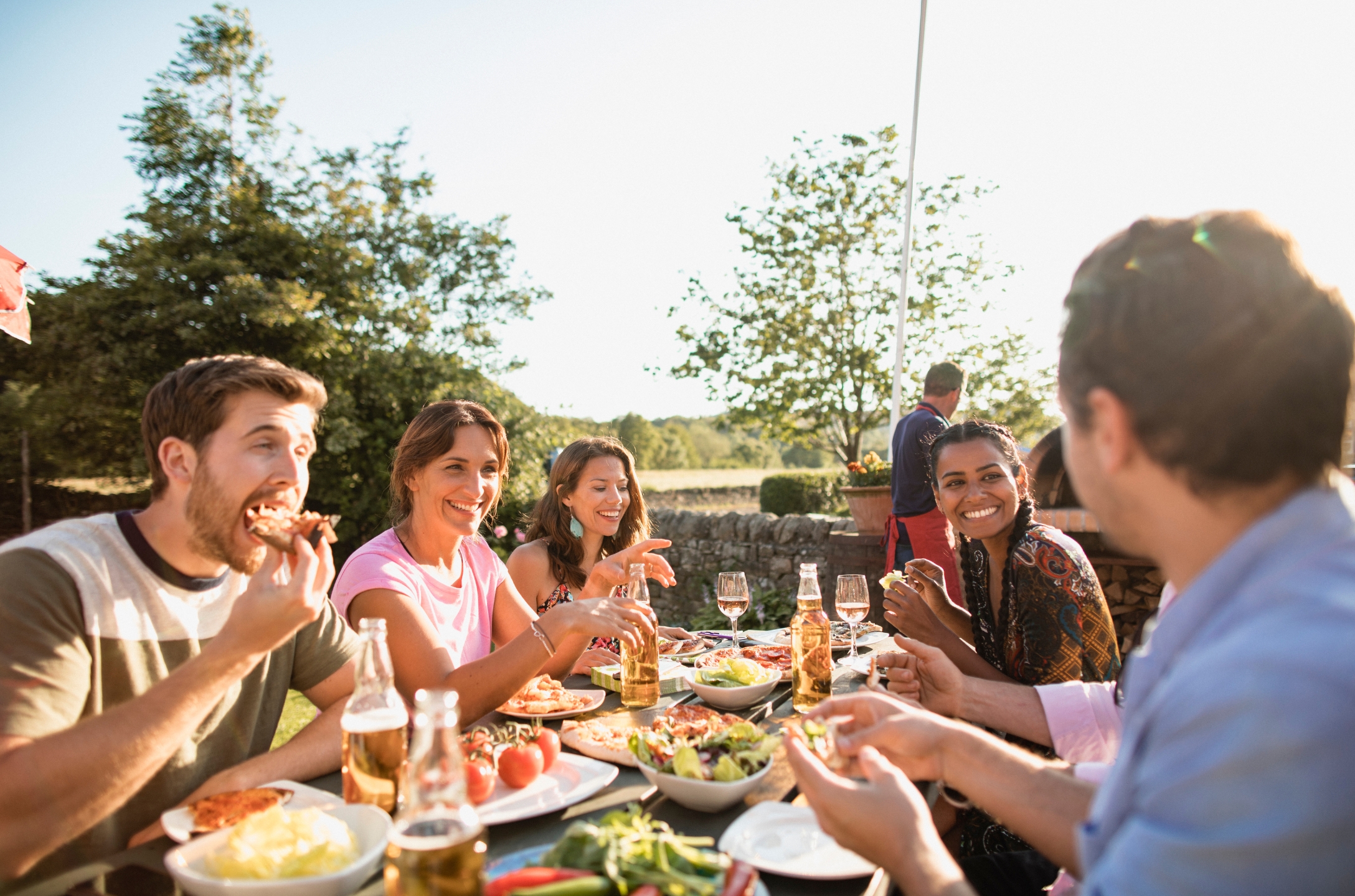 enjoying food socially