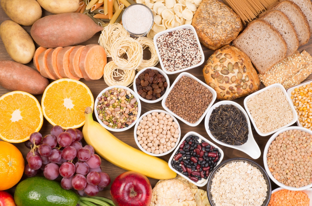 Spread of different carbohydrate foods